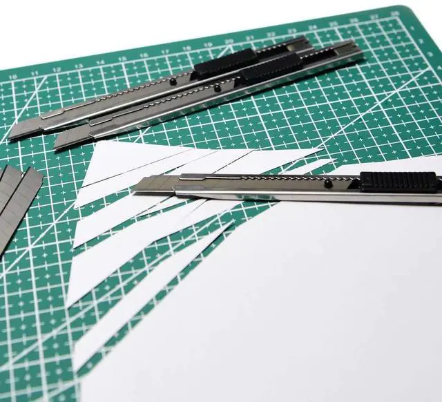 Alt view image 4 of 7 - 9mm Snap Off Utility Knife 5 Pack High Hardness Retractable Box Cutters with Snap Off Blades,Art Craft Hobby Cutter 9mm Knife for Home Office Workstation