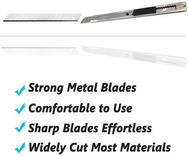 Alt view image 5 of 7 - 9mm Snap Off Utility Knife 5 Pack High Hardness Retractable Box Cutters with Snap Off Blades,Art Craft Hobby Cutter 9mm Knife for Home Office Workstation