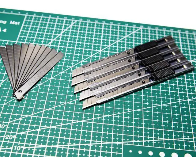 Alt view image 7 of 7 - 9mm Snap Off Utility Knife 5 Pack High Hardness Retractable Box Cutters with Snap Off Blades,Art Craft Hobby Cutter 9mm Knife for Home Office Workstation