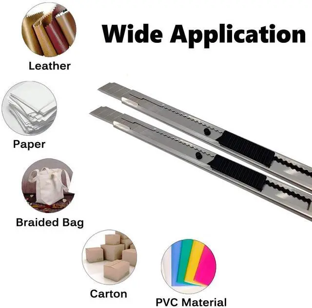 Alt view image 2 of 7 - 9mm Snap Off Utility Knife 5 Pack High Hardness Retractable Box Cutters with Snap Off Blades,Art Craft Hobby Cutter 9mm Knife for Home Office Workstation