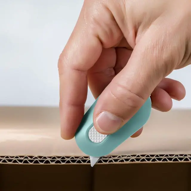 Alt view image 4 of 4 - Mini Box Cutter | Manual Retracting | Safe Ceramic Box Cutter Lasting 11x Longer than Metal | Box Opener | 1 Pack | Mint