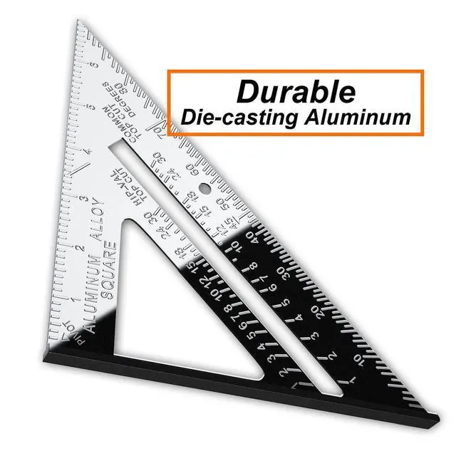 Alt view image 2 of 6 - Rafter Square, Triangle Carpenter Square Die-cast Aluminum Alloy for Woodworking and Carpentry (7 inch die-Casting)