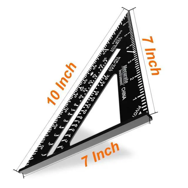 Alt view image 5 of 6 - Rafter Square, Triangle Carpenter Square Die-cast Aluminum Alloy for Woodworking and Carpentry (7 inch die-Casting)