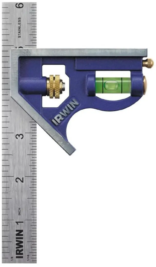 Main image of Tools Combination Square, Metal-Body, 6-Inch (1794468), Blue