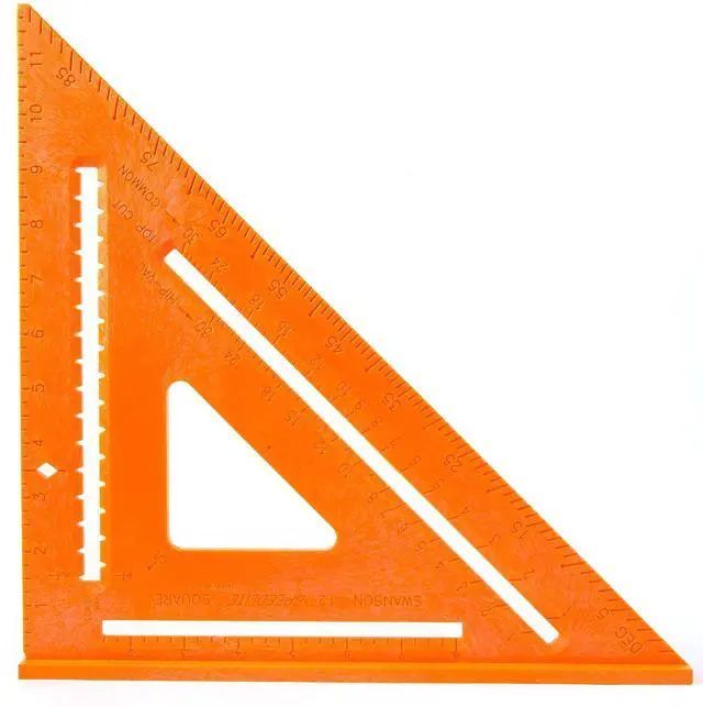 Main image of T0701 12 inch Orange Composite Speedlite Speed Square Layout Tool, made of High Impact Polystyrene