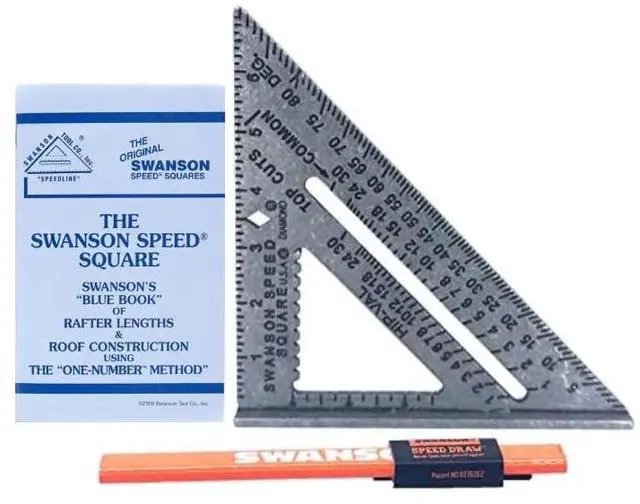 Main image of S0101SDP217 Value Pack Featuring The 7 inch Die Cast Aluminum Speed Square and Speed Draw Carpenter Pencil Holder