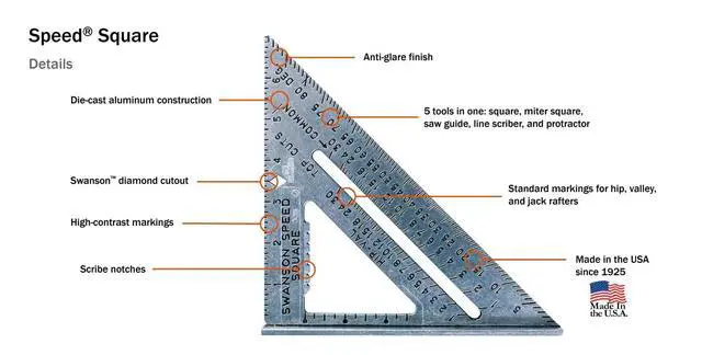 Alt view image 3 of 6 - S0101SDP217 Value Pack Featuring The 7 inch Die Cast Aluminum Speed Square and Speed Draw Carpenter Pencil Holder