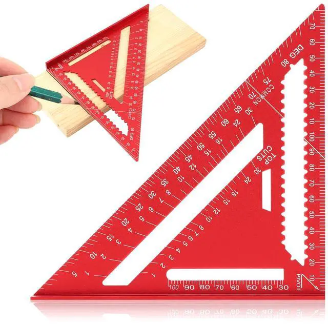 Main image of 7 Inch Carpenter Square Aluminum Rafter Square for Woodworking, Precise Layout for Cabinetry, Tiling & DIY Great for Home Woodworkers (Red)