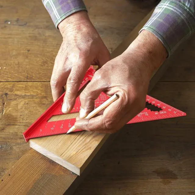 Alt view image 6 of 7 - 7 Inch Carpenter Square Aluminum Rafter Square for Woodworking, Precise Layout for Cabinetry, Tiling & DIY Great for Home Woodworkers (Red)