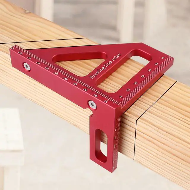 Main image of 3D Multi-Angle Measuring Ruler,45/90 Degree Aluminum Alloy Woodworking Square Protractor,Drawing Line Ruler, Miter Triangle Ruler High Precision Layout Measuring Tool for Engineer Carpenter,R