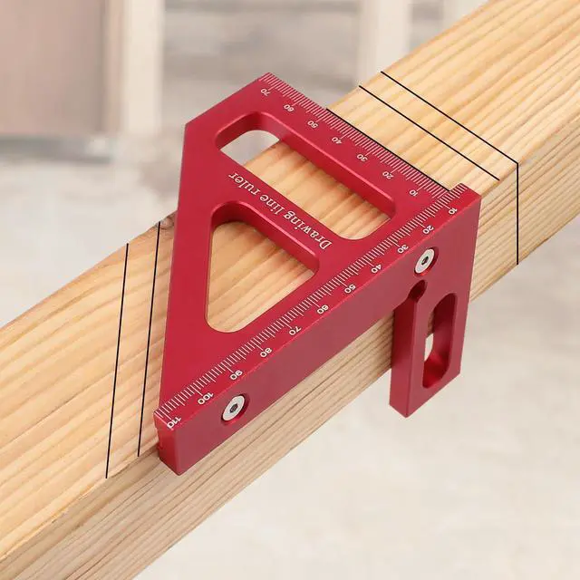 Alt view image 3 of 7 - 3D Multi-Angle Measuring Ruler,45/90 Degree Aluminum Alloy Woodworking Square Protractor,Drawing Line Ruler, Miter Triangle Ruler High Precision Layout Measuring Tool for Engineer Carpenter,R