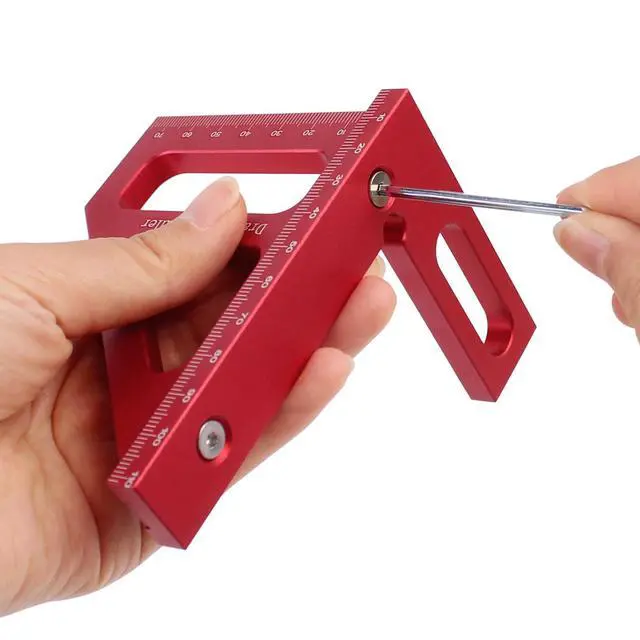 Alt view image 5 of 7 - 3D Multi-Angle Measuring Ruler,45/90 Degree Aluminum Alloy Woodworking Square Protractor,Drawing Line Ruler, Miter Triangle Ruler High Precision Layout Measuring Tool for Engineer Carpenter,R