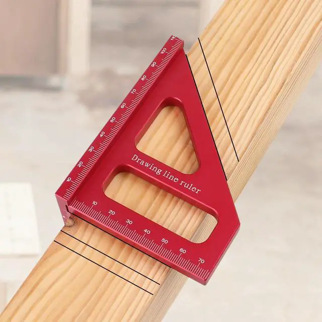 Alt view image 4 of 7 - 3D Multi-Angle Measuring Ruler,45/90 Degree Aluminum Alloy Woodworking Square Protractor,Drawing Line Ruler, Miter Triangle Ruler High Precision Layout Measuring Tool for Engineer Carpenter,R