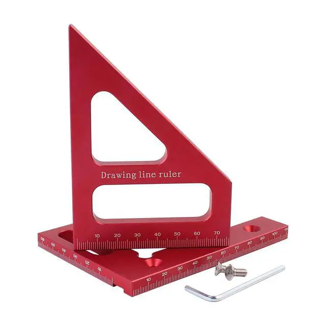 Alt view image 7 of 7 - 3D Multi-Angle Measuring Ruler,45/90 Degree Aluminum Alloy Woodworking Square Protractor,Drawing Line Ruler, Miter Triangle Ruler High Precision Layout Measuring Tool for Engineer Carpenter,R