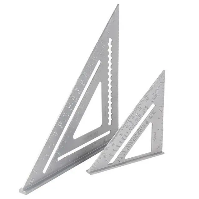 Alt view image 7 of 7 - 12 Inch Aluminum Rafter Square - Double-Sided Engraved Scales, Precision Carpentry Tool for Woodworking, Roof Pitch & Angle Marking
