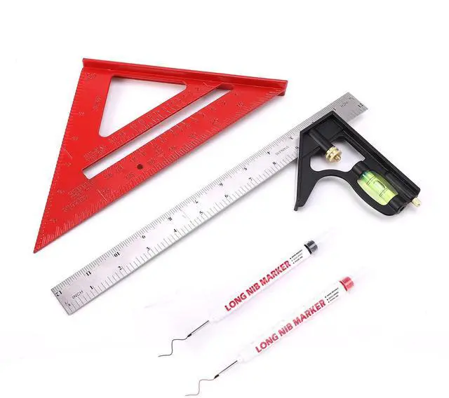 Main image of Rafter Square Combo Set, 12 Inch Aluminum, Carpenters Square(Red)