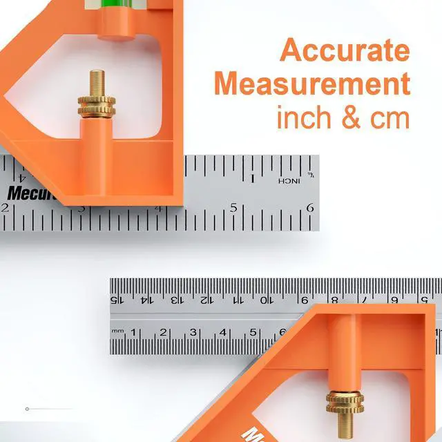 Alt view image 4 of 6 - 6 Combination Square, 6 Inch 150mm Stainless Steel Combo Square for Accurate and Adjustable Woodworking Measurement with 2pcs Carpentery Pencils