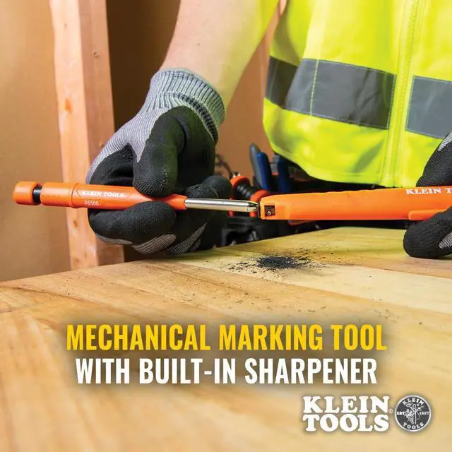 Alt view image 3 of 7 - 86501 Skribes 2.8 mm Mechanical Carpenter Pencil with Built-In Sharpener, 4 Refills, and Deep Hole Marking for Woodworking and Construction
