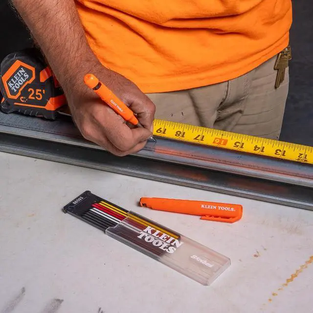 Alt view image 4 of 7 - 86501 Skribes 2.8 mm Mechanical Carpenter Pencil with Built-In Sharpener, 4 Refills, and Deep Hole Marking for Woodworking and Construction