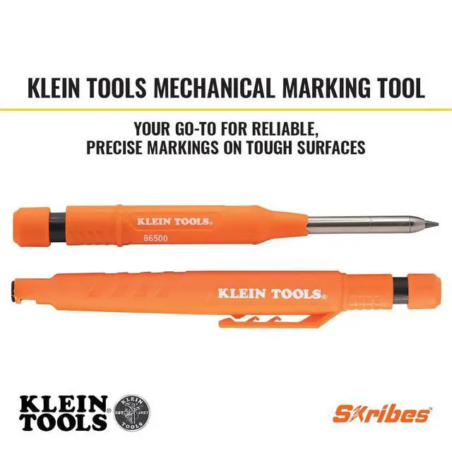 Alt view image 2 of 7 - 86501 Skribes 2.8 mm Mechanical Carpenter Pencil with Built-In Sharpener, 4 Refills, and Deep Hole Marking for Woodworking and Construction