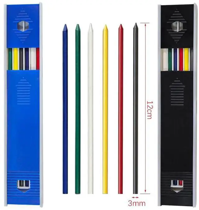 Alt view image 4 of 7 - 3.0mm Solid Mechanical Carpenter Pencils Set with Refills Woodworking Pencils Marker Marking Tools for Architect Construction(2pencil+2box lead) (silvery)