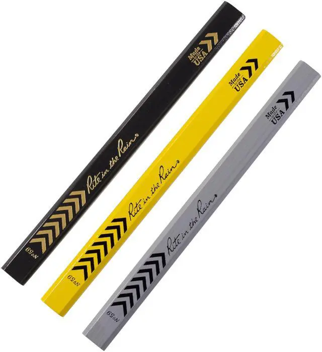 Main image of All-Weather Carpenter Pencils, Tough Medium HB Lead, Made in the USA, 12 pack (No. 59-12)
