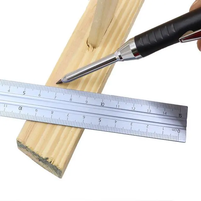 Alt view image 3 of 7 - 36 Pencil Refill with 1 Solid Carpenter-Pencil, 2.8mm Waterproof Lead Refills Replacement, with Sharpener, Long Reach/Deep Hole/Long Nose for Architect &Carpenter Woodwork Construction Building