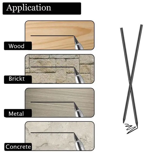 Alt view image 4 of 7 - 36 Pencil Refill with 1 Solid Carpenter-Pencil, 2.8mm Waterproof Lead Refills Replacement, with Sharpener, Long Reach/Deep Hole/Long Nose for Architect &Carpenter Woodwork Construction Building