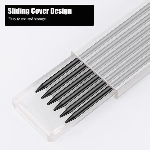 Alt view image 6 of 7 - 36 Pencil Refill with 1 Solid Carpenter-Pencil, 2.8mm Waterproof Lead Refills Replacement, with Sharpener, Long Reach/Deep Hole/Long Nose for Architect &Carpenter Woodwork Construction Building