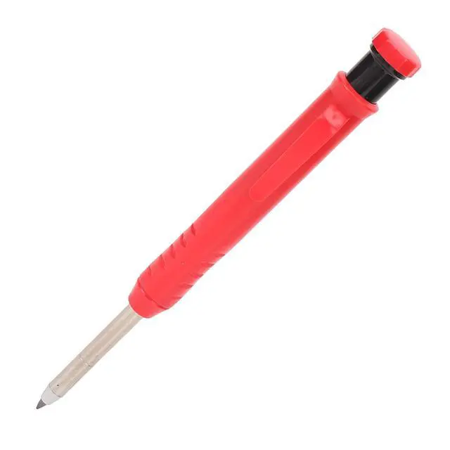 Alt view image 2 of 7 - Carpenter Pencils, Ergonomic Design Deep Hole Marker Carpenters Pencil Woodworking Pencil In built Sharpener for Metal Plastic Marking (Red)
