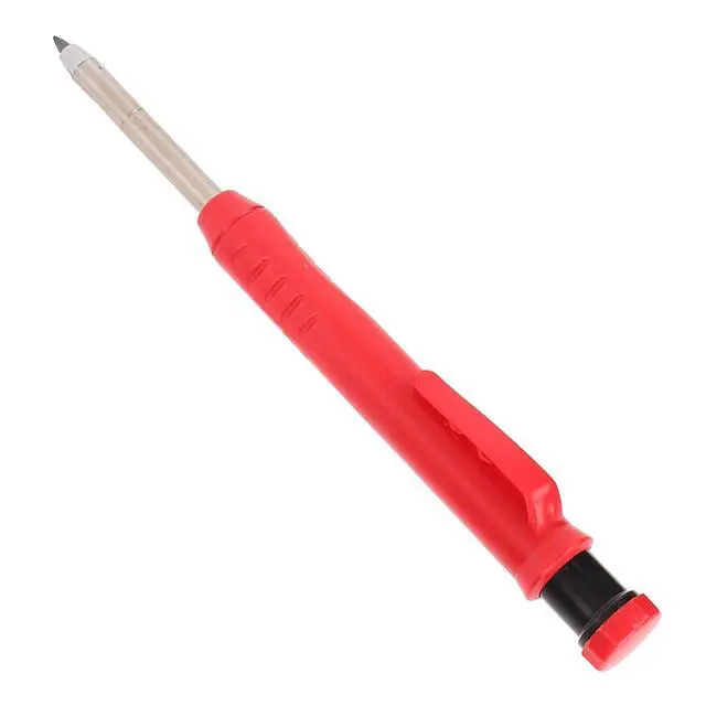 Alt view image 4 of 7 - Carpenter Pencils, Ergonomic Design Deep Hole Marker Carpenters Pencil Woodworking Pencil In built Sharpener for Metal Plastic Marking (Red)