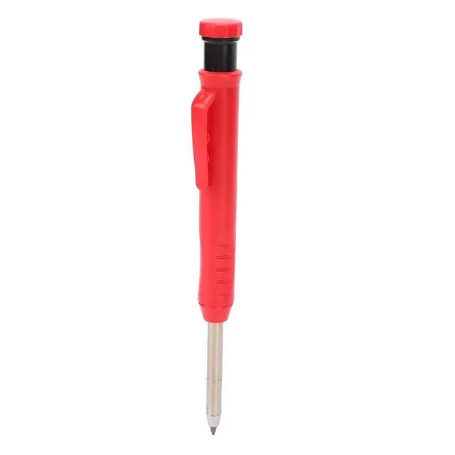 Alt view image 6 of 7 - Carpenter Pencils, Ergonomic Design Deep Hole Marker Carpenters Pencil Woodworking Pencil In built Sharpener for Metal Plastic Marking (Red)