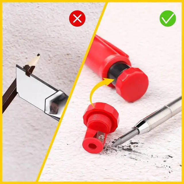 Alt view image 5 of 7 - Solid Carpenter Pencil with Sharpener and Mechanical Pencils Woodworking Pencils for Wood Flooring Marker Carpenters Drawing Scriber Architect
