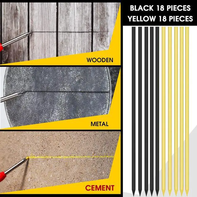 Alt view image 4 of 7 - Solid Carpenter Pencil with Sharpener and Mechanical Pencils Woodworking Pencils for Wood Flooring Marker Carpenters Drawing Scriber Architect
