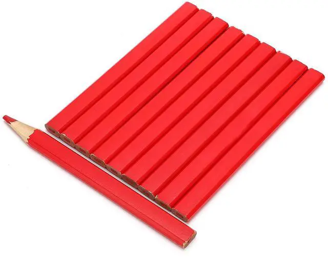 Main image of Carpenter Pencils, 10Pcs Wood Marking Pencil with Red Lead for Woodworkers and Construction Workers, Oval Pine Construction Pencils for Framers, DIY, Craftsmen (1)