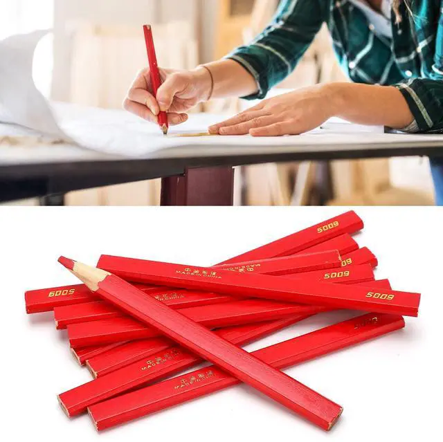 Alt view image 5 of 7 - Carpenter Pencils, 10Pcs Wood Marking Pencil with Red Lead for Woodworkers and Construction Workers, Oval Pine Construction Pencils for Framers, DIY, Craftsmen (1)