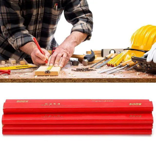 Alt view image 6 of 7 - Carpenter Pencils, 10Pcs Wood Marking Pencil with Red Lead for Woodworkers and Construction Workers, Oval Pine Construction Pencils for Framers, DIY, Craftsmen (1)