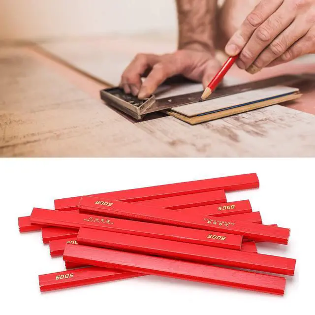 Alt view image 3 of 7 - Carpenter Pencils, 10Pcs Wood Marking Pencil with Red Lead for Woodworkers and Construction Workers, Oval Pine Construction Pencils for Framers, DIY, Craftsmen (1)