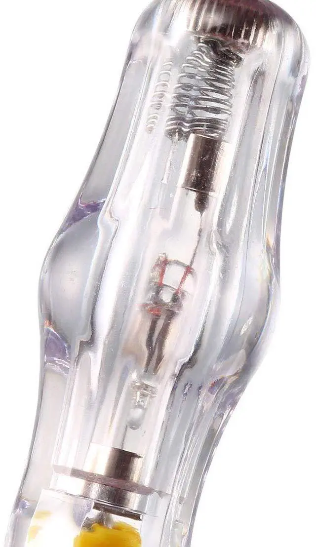 Alt view image 4 of 6 - Voltage Tester Pen AC 100-500V with 3.5mm Slotted Phillips Screwdriver 151mm Length for Circuit Test, Clear and Yellow