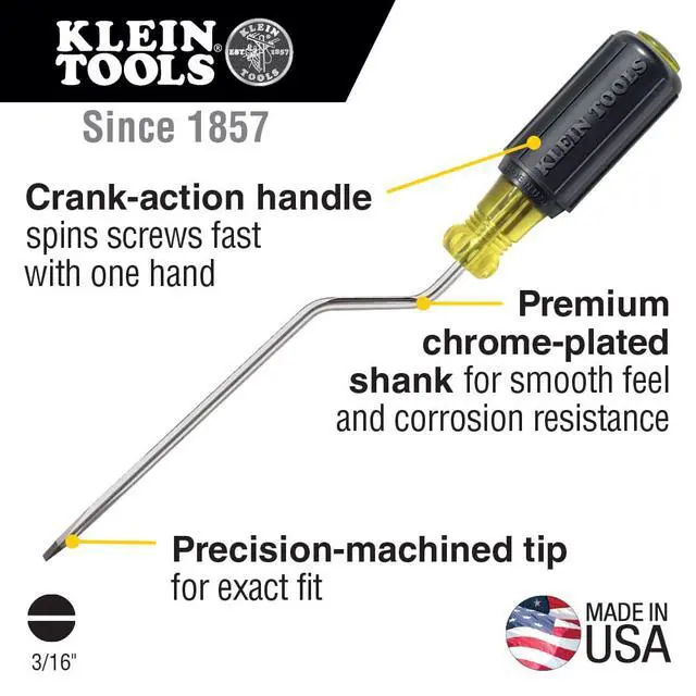 Alt view image 2 of 7 - 670-6 Screwdriver, Made in USA, 3/16-Inch Cabinet Tip, Rapi-Driv, 6-Inch Shank