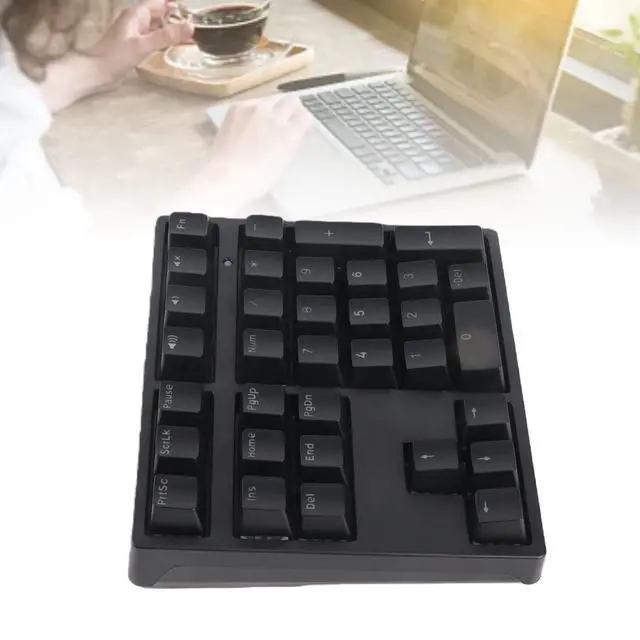 Alt view image 2 of 7 - Number Pad, Mechanical 34 Keys USB C Wired Numeric Keypad with RGB Backlit, Blue Switches, Plug and Play for Laptop and Desktop (Black)
