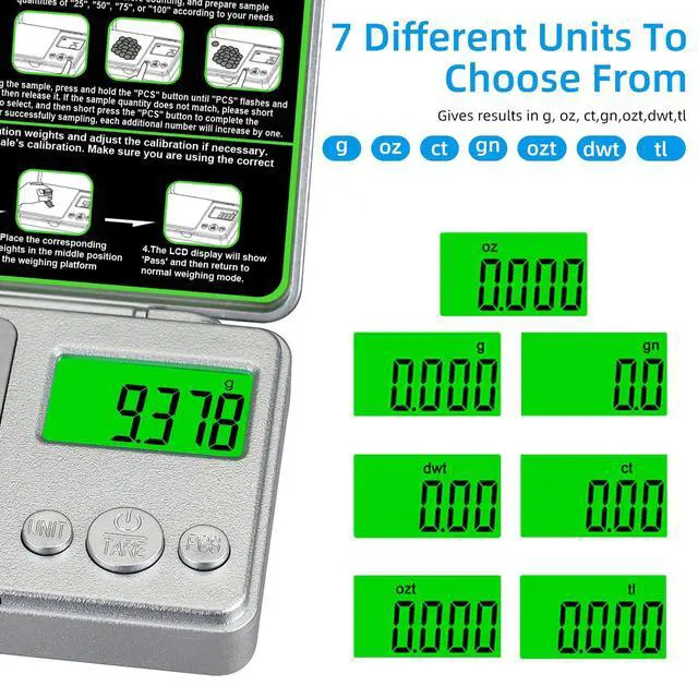 Alt view image 5 of 6 - High Precision Mg Scale 100g/0.001g, Pocket Digital Milligram Scale, Small Gram Jewelry Scale, Coin Scale with 50g Calibration Weight for Gold/Silver/Gems/Powder Medicine Benechef