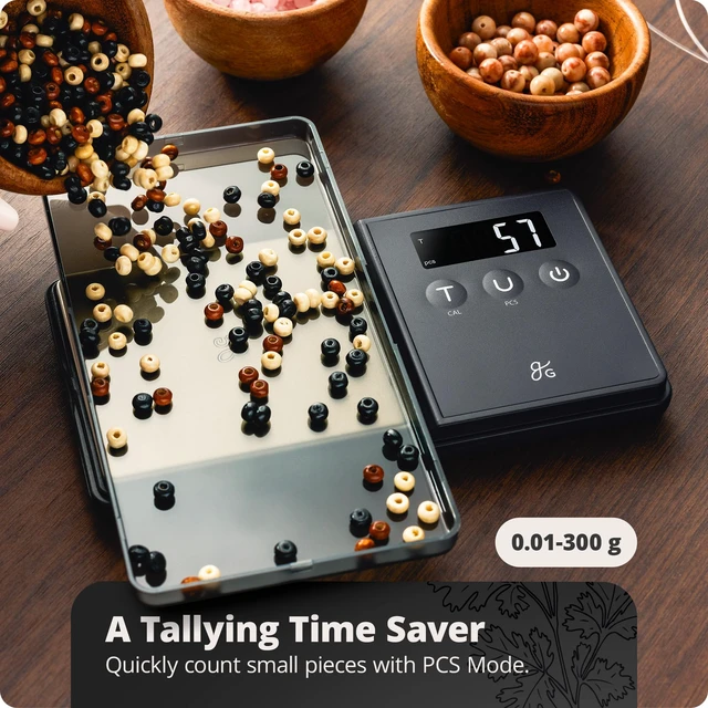 Alt view image 3 of 6 - Precision Pocket Scale, 300g x 0.01g Digital Milligram Scale | Gram Scale for Jewelry, Coins, Herbs & Powders, Six Weighing Units, Piece-Counting Mode & Lid That Doubles as a Weighing Tray