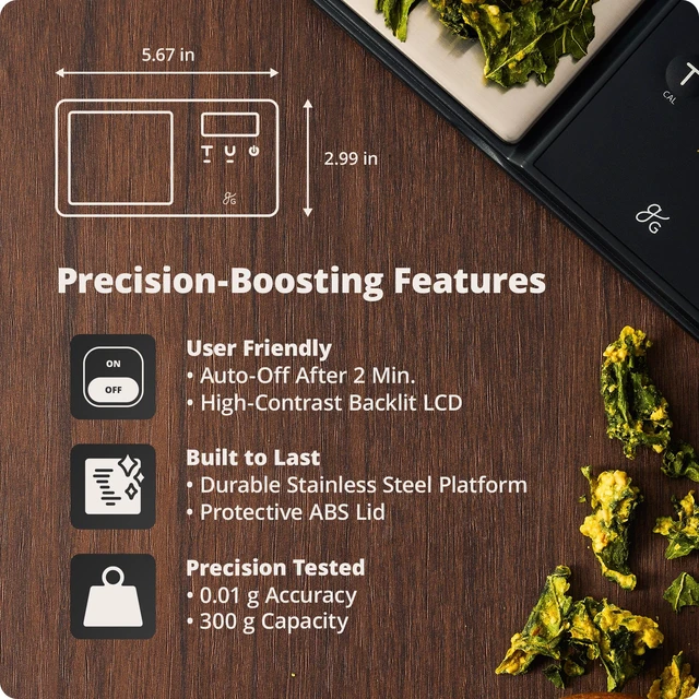 Alt view image 6 of 6 - Precision Pocket Scale, 300g x 0.01g Digital Milligram Scale | Gram Scale for Jewelry, Coins, Herbs & Powders, Six Weighing Units, Piece-Counting Mode & Lid That Doubles as a Weighing Tray