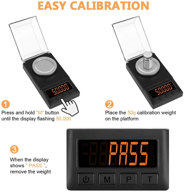 Alt view image 5 of 7 - Digital Milligram Scale 50g/0.001g, Mg Scale 9-in-1 Kit | Includes Portable Carry Bag, 50g Calibration Weight, USB-C & Battery, Powder Scale for Capsule Filling, Supplement, Reloading