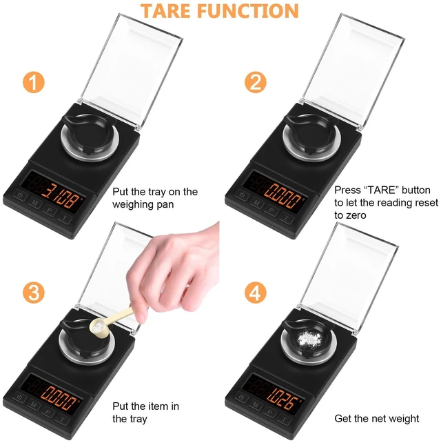 Alt view image 7 of 7 - Digital Milligram Scale 50g/0.001g, Mg Scale 9-in-1 Kit | Includes Portable Carry Bag, 50g Calibration Weight, USB-C & Battery, Powder Scale for Capsule Filling, Supplement, Reloading