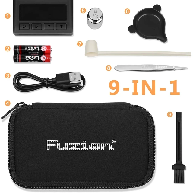 Alt view image 6 of 7 - Digital Milligram Scale 50g/0.001g, Mg Scale 9-in-1 Kit | Includes Portable Carry Bag, 50g Calibration Weight, USB-C & Battery, Powder Scale for Capsule Filling, Supplement, Reloading