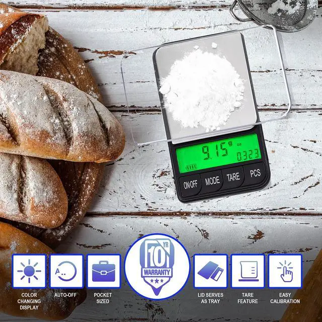 Alt view image 3 of 6 - Digital Pocket Scale AC Series 1200g x 0.1g | High Precision 0.1g Accuracy Mini Gram Scale for Kitchen, Lab, Jewelry, Coin Scale, Small Digital Gram Scale Portable Travel Scale