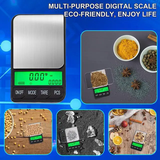 Alt view image 6 of 6 - Digital Pocket Scale AC Series 1200g x 0.1g | High Precision 0.1g Accuracy Mini Gram Scale for Kitchen, Lab, Jewelry, Coin Scale, Small Digital Gram Scale Portable Travel Scale