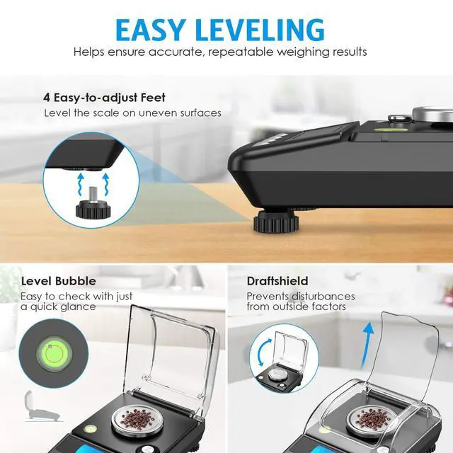 Alt view image 4 of 7 - 20g/0.001g Digital Milligram Scale, Precision Electronic Scale with 6 Units, USB & Battery Powered, Tare, Calibration Weights, Tweezers, Pocket Microgram Scale for Powder Medicine, Jewelry
